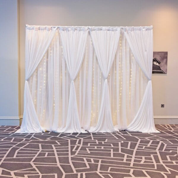3m White Drape Backdrop - Style 2 - Curtain Lights