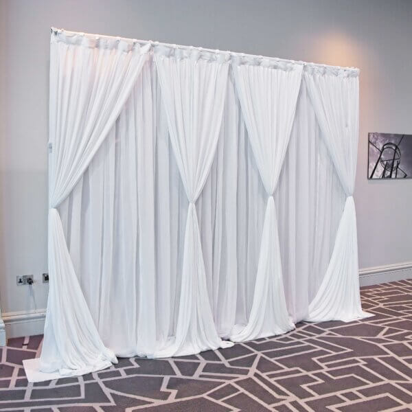 3m White Drape Backdrop - Style 2 - Image 2