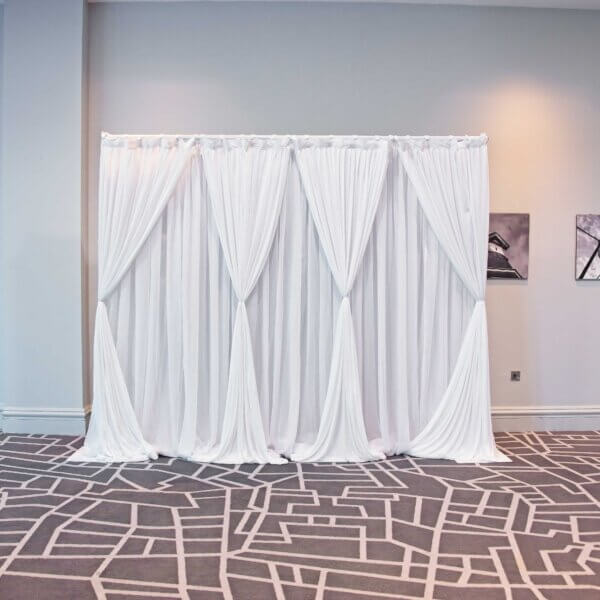 3m White Drape Backdrop - Style 2