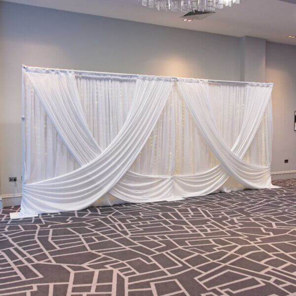 6m White Drape Backdrop - Style 3 - Curtain Lights - Image 2