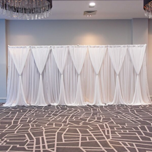 6m White Drape Backdrop - Style 1