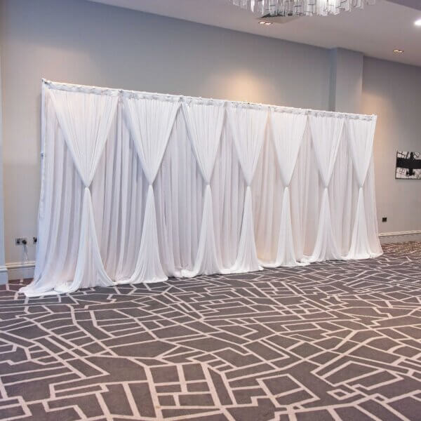 6m White Drape Backdrop - Style 1 - Image 2
