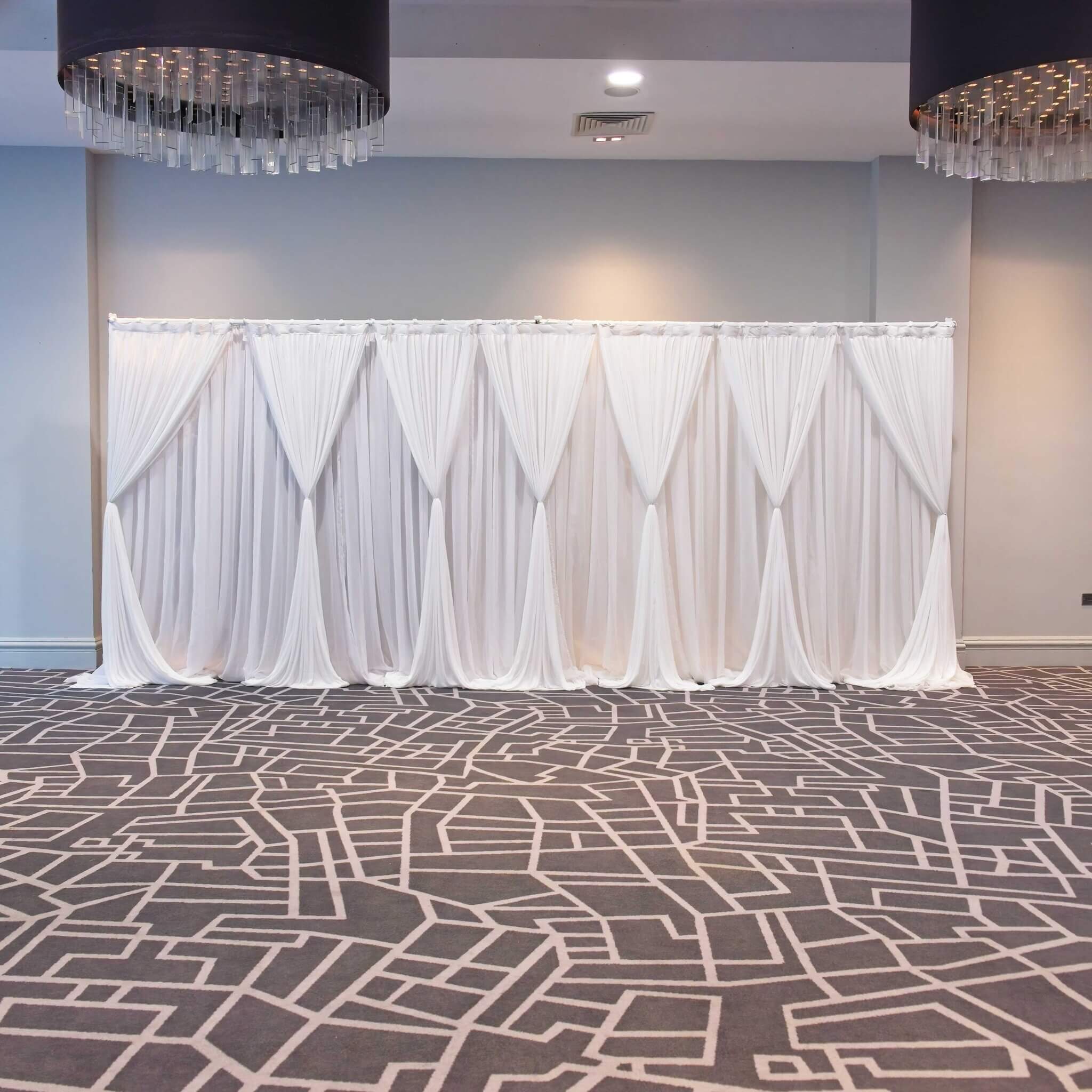 6m White Drape Backdrop - Style 2