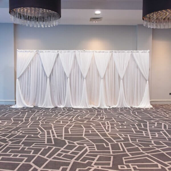 6m White Drape Backdrop - Style 2