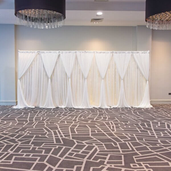 6m White Drape Backdrop - Style 2 - Curtain Lights