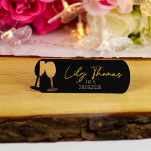 Personalised Wedding Champagne Glasses Place Cards - Image 16