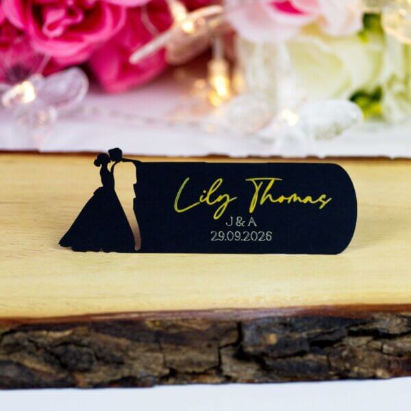 Personalised Wedding Couple Silhouette Place Cards - Image 15