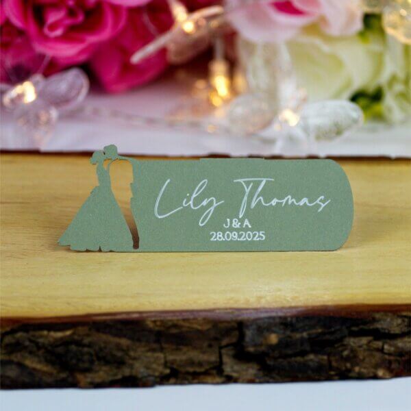Personalised Wedding Couple Silhouette Place Cards - Image 13