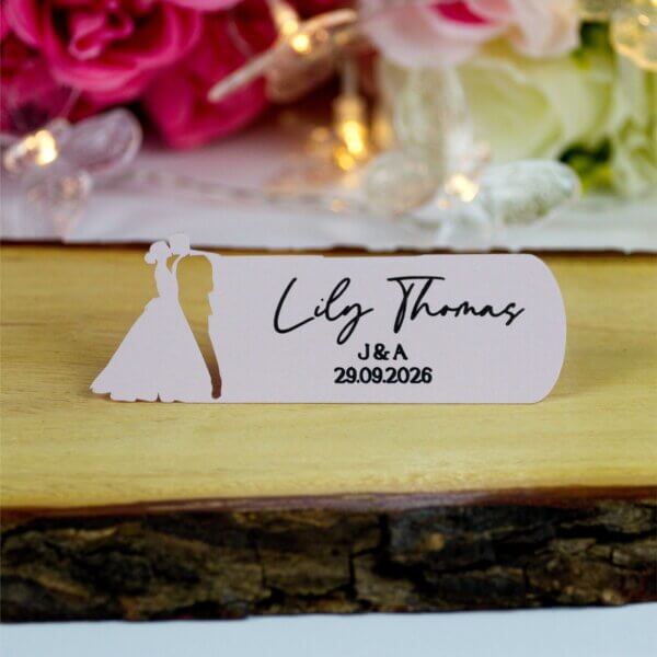 Personalised Wedding Couple Silhouette Place Cards - Image 12