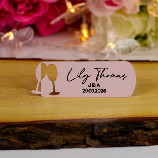 Personalised Wedding Champagne Glasses Place Cards - Image 13
