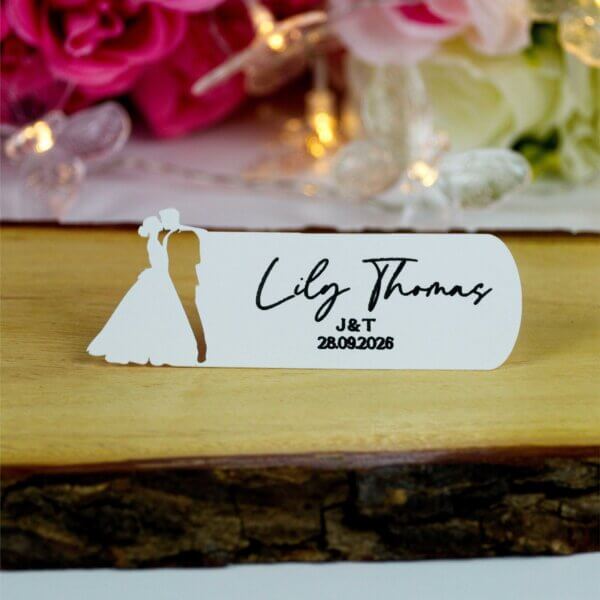 Personalised Wedding Couple Silhouette Place Cards - Image 11