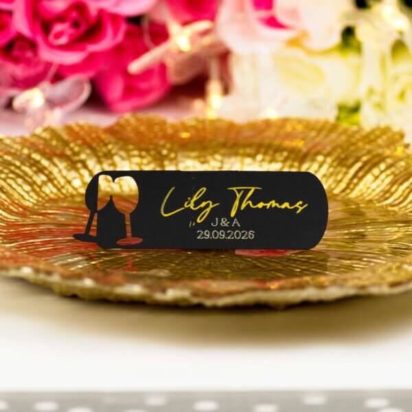 Personalised Wedding Champagne Glasses Place Cards - Image 11