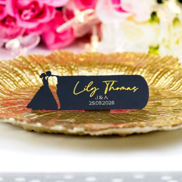 Personalised Wedding Couple Silhouette Place Cards - Image 10