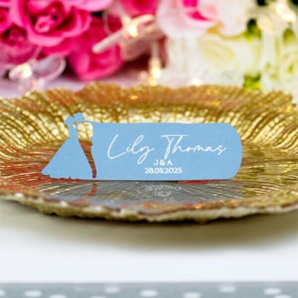 Personalised Wedding Couple Silhouette Place Cards - Image 9