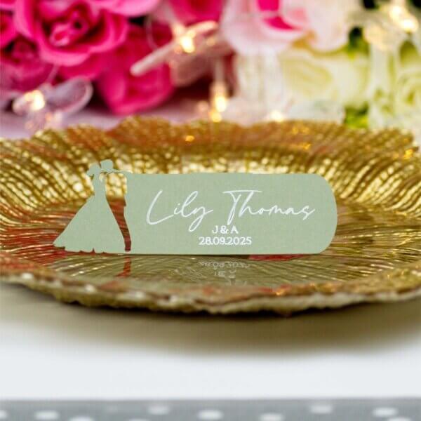 Personalised Wedding Couple Silhouette Place Cards - Image 8