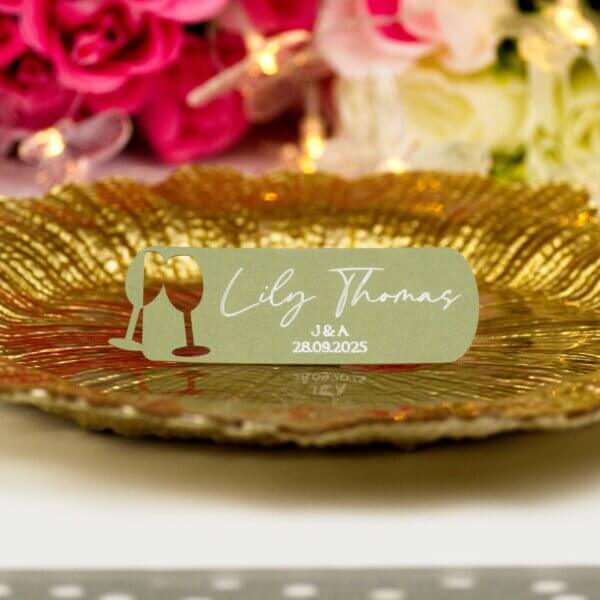 Personalised Wedding Champagne Glasses Place Cards - Image 9