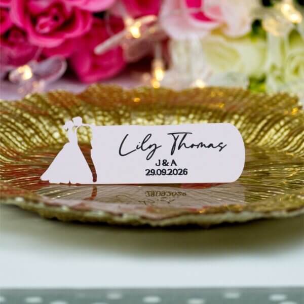 Personalised Wedding Couple Silhouette Place Cards - Image 7