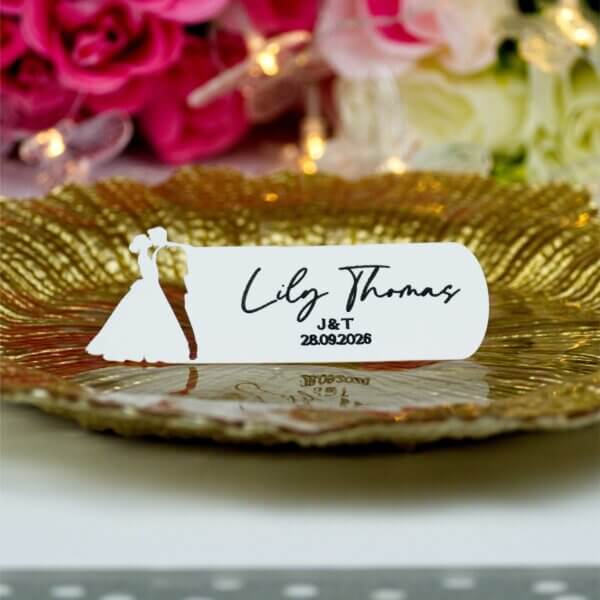 Personalised Wedding Couple Silhouette Place Cards - Image 6