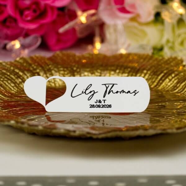 Personalised Wedding Heart Place Cards - Image 6