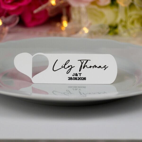 Personalised Wedding Heart Place Cards - Image 5