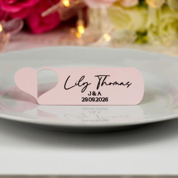 Personalised Wedding Heart Place Cards - Image 4