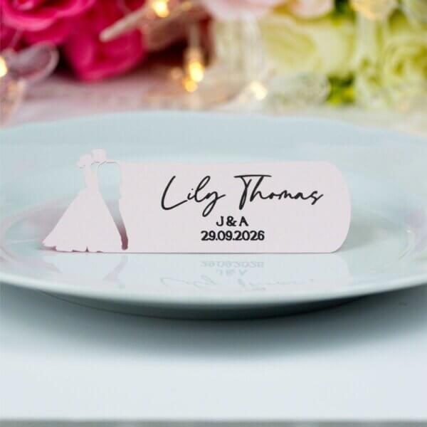 Personalised Wedding Couple Silhouette Place Cards - Image 4