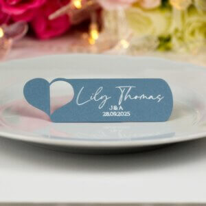 Personalised Wedding Heart Place Cards