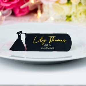 Personalised Wedding Couple Silhouette Place Cards