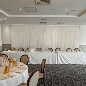6m White Drape Backdrop with Curtain Lights